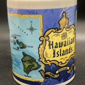 The Hawaiian Islands Coffee Cup Mug, Blue Island Chain, The Islander Group EUC